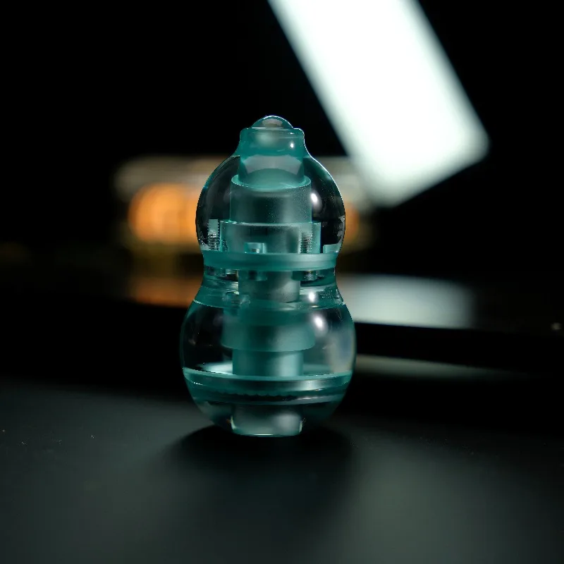 HALOOPLAYER EDC 발광 호박 모양 푸셔 코인 누르기 및 회전 복합 피젯 스피너 스트레스 해소 장난감