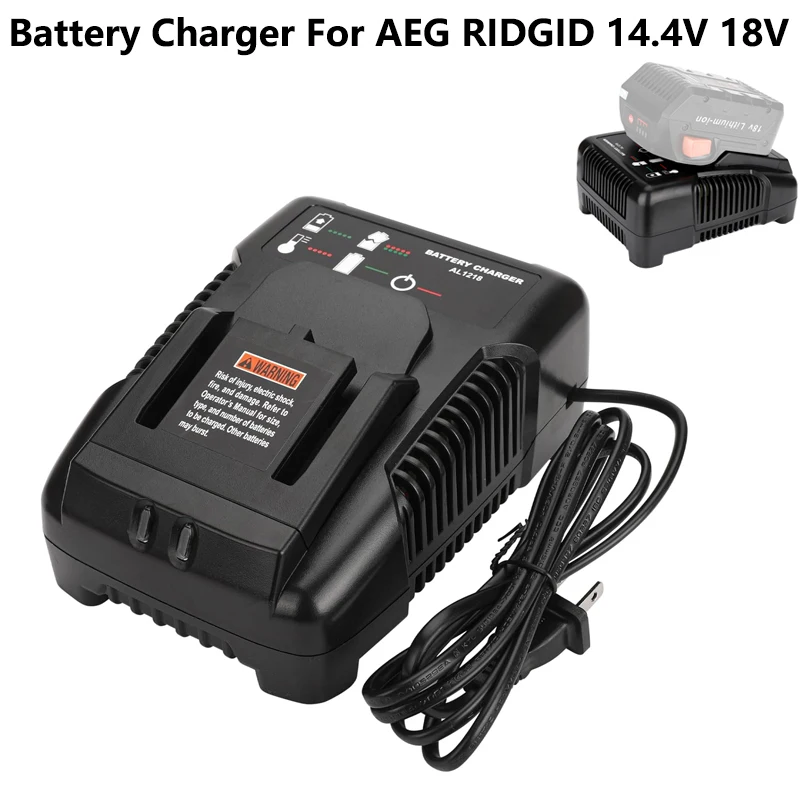 

HOT 18V Lithium Battery Charger For AEG RIDGID 14.4V 18V Li-Ion Battery Power Tool Battery Charging High Quality Fast Charging
