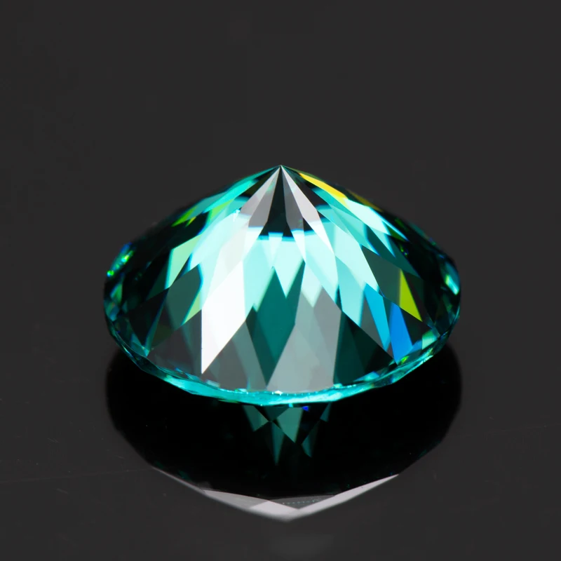 Moissanite Stones Round Shape 100 Faces Cut Emerald Green Primary Colours  DIY Jewelry Making Materials with GRA Certificate