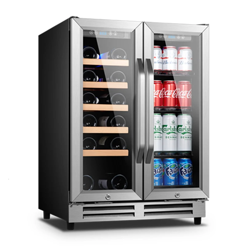 Constant temperature wine cabinet Household double temperature small beverage cabinet Refrigerated ice bar Red wine refrigerator