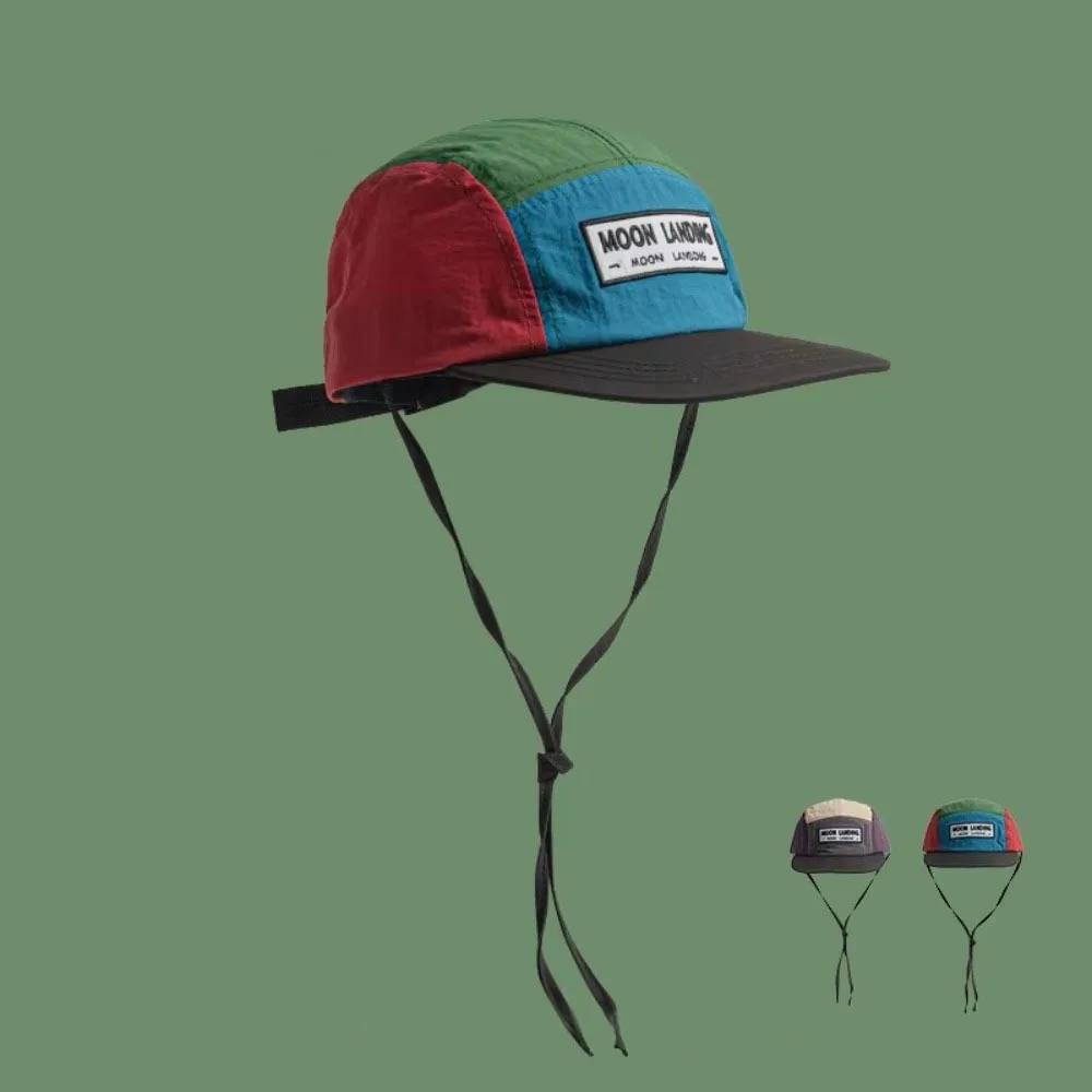 عارضة الرجعية الوالدين للجنسين قبعة بيسبول النمط الياباني التجفيف السريع حافة مسطحة قبعة تنفس قابل للتعديل الشمس قناع قبعة للجنسين