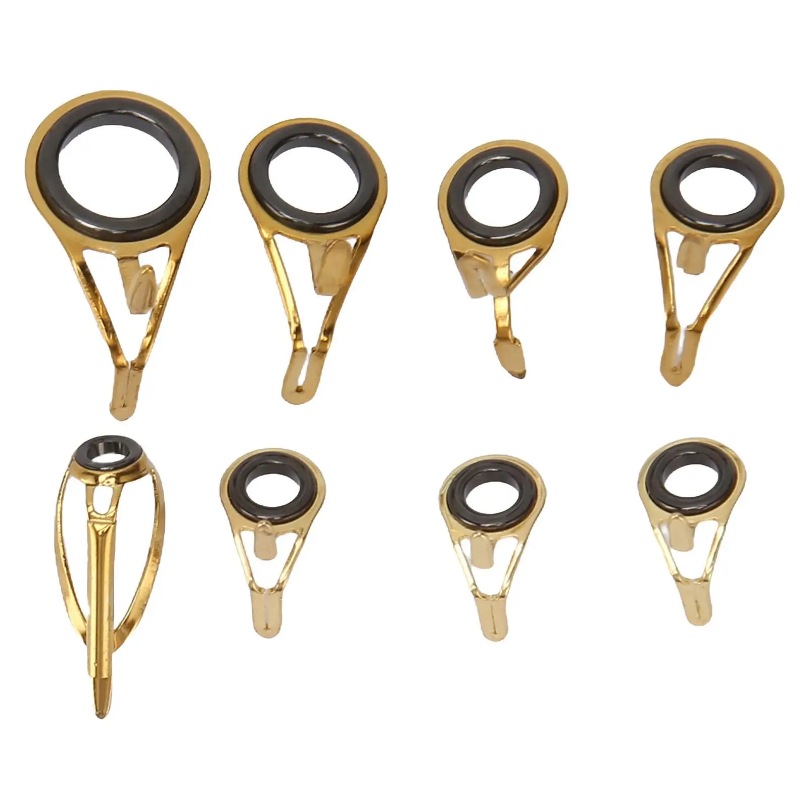 طقم تصليح طرف قضيب الصيد مكون من 8 قطع من الفولاذ المقاوم للصدأ ودليل استبدال حلقة السيراميك لقضبان الصيد #1