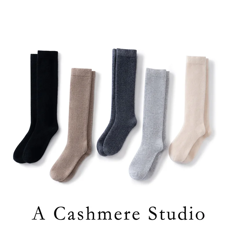 High Quality Pure Cashmere Socks women's Winter Warm Long Stockings Thick Thermal Breathable Thicken Casual Knee High Socks
