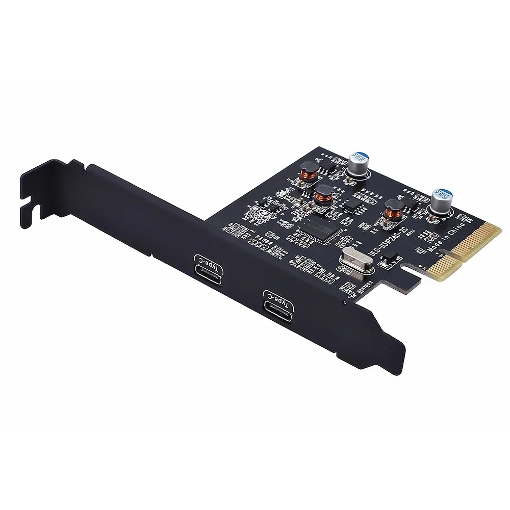 

Адаптер-конвертер PCI-Express PCIE 4X в USB 3.1 Gen2 10 Гбит/с с двумя портами Type-C, плата расширения на чипе ASM1142 для ноутбуков, двойной Type-C