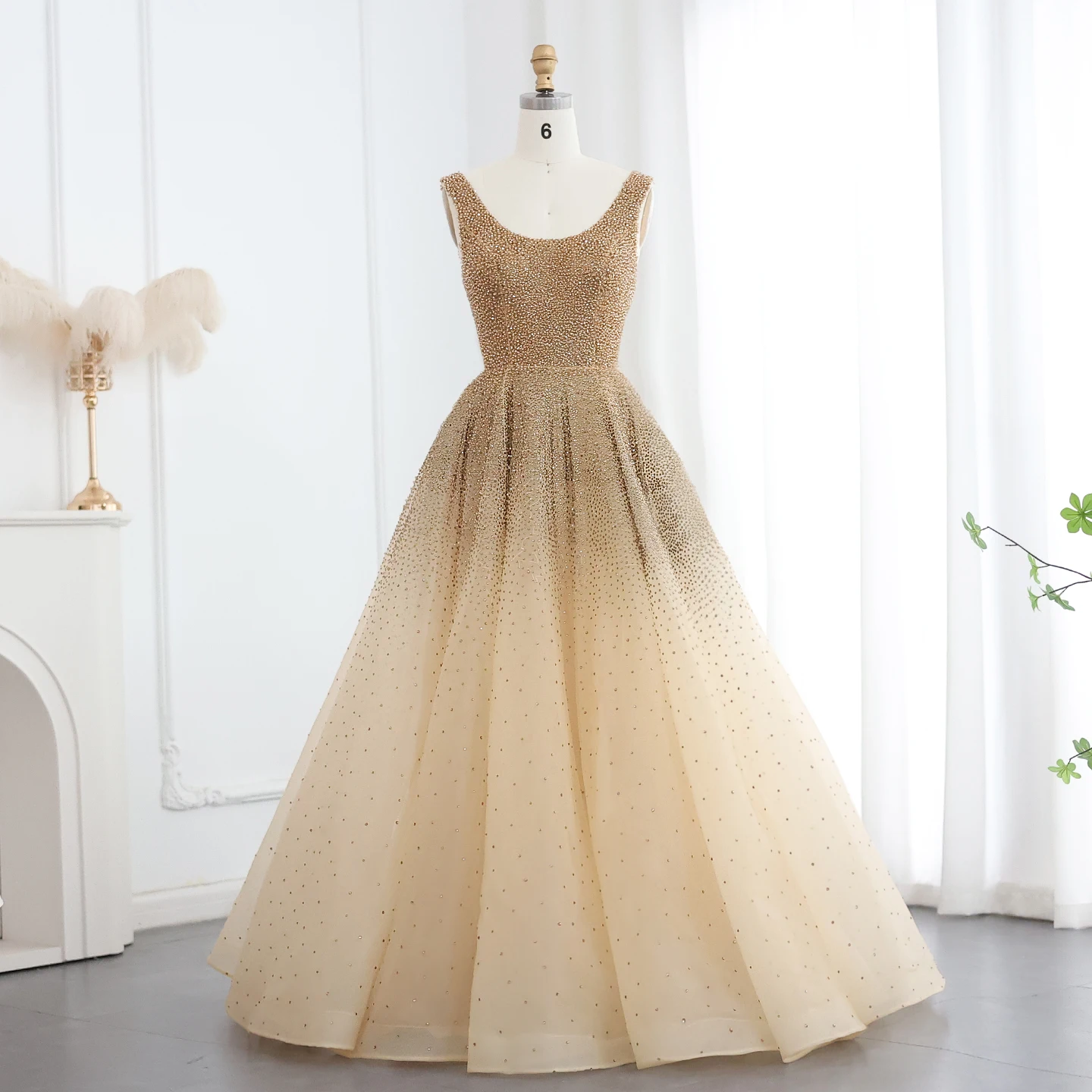 Sharon ha detto abiti da sera con abito da ballo bordeaux in cristallo scintillante abito da festa formale in oro Dubai di lusso per le donne Prom SS208