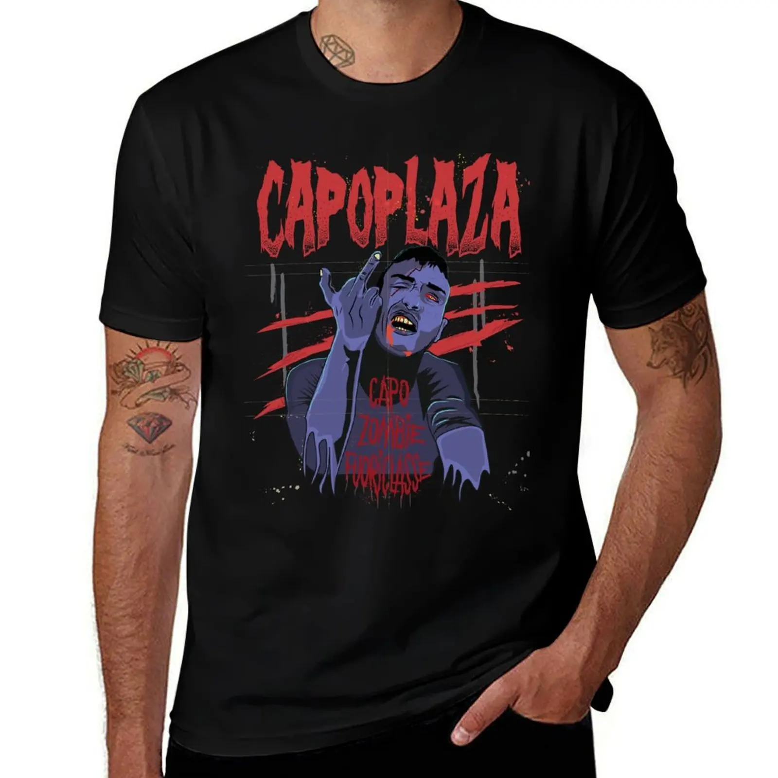 

Capo Plaza capoplaza rapper rap italy italia music salerno zombie art T-Shirt t shirt man luxury t shirts cotton 100% T-Shirt