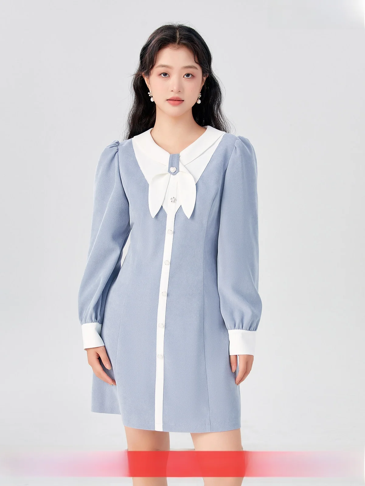 

Элегантное модное платье Ele Slimming GW больших размеров для полных женщин, осеннее, новое, с эффектом утяжки талии, длинным рукавом и V-образным вырезом