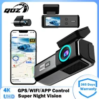 QOZ 4K WIFI Dash Cam 1080P Car DVR Front and Rear Dual Lens Auto Car Recorder with Night Vision G-Sensor 24H Parking Monitor
