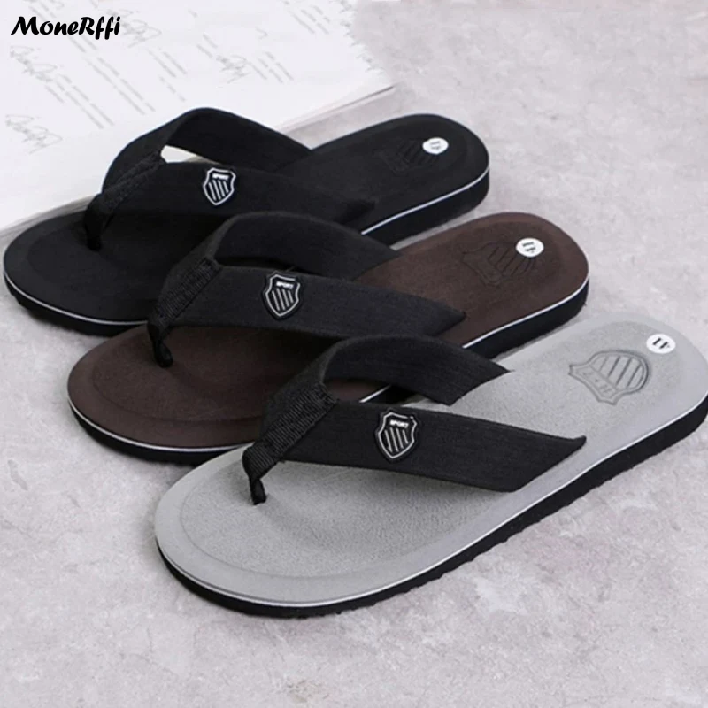 Casual Slippers For Men Flip Flops Beach Sandals Summer Non-Slip Flat Slides Men Slippers Indoor House Shoes Male Slipper Man