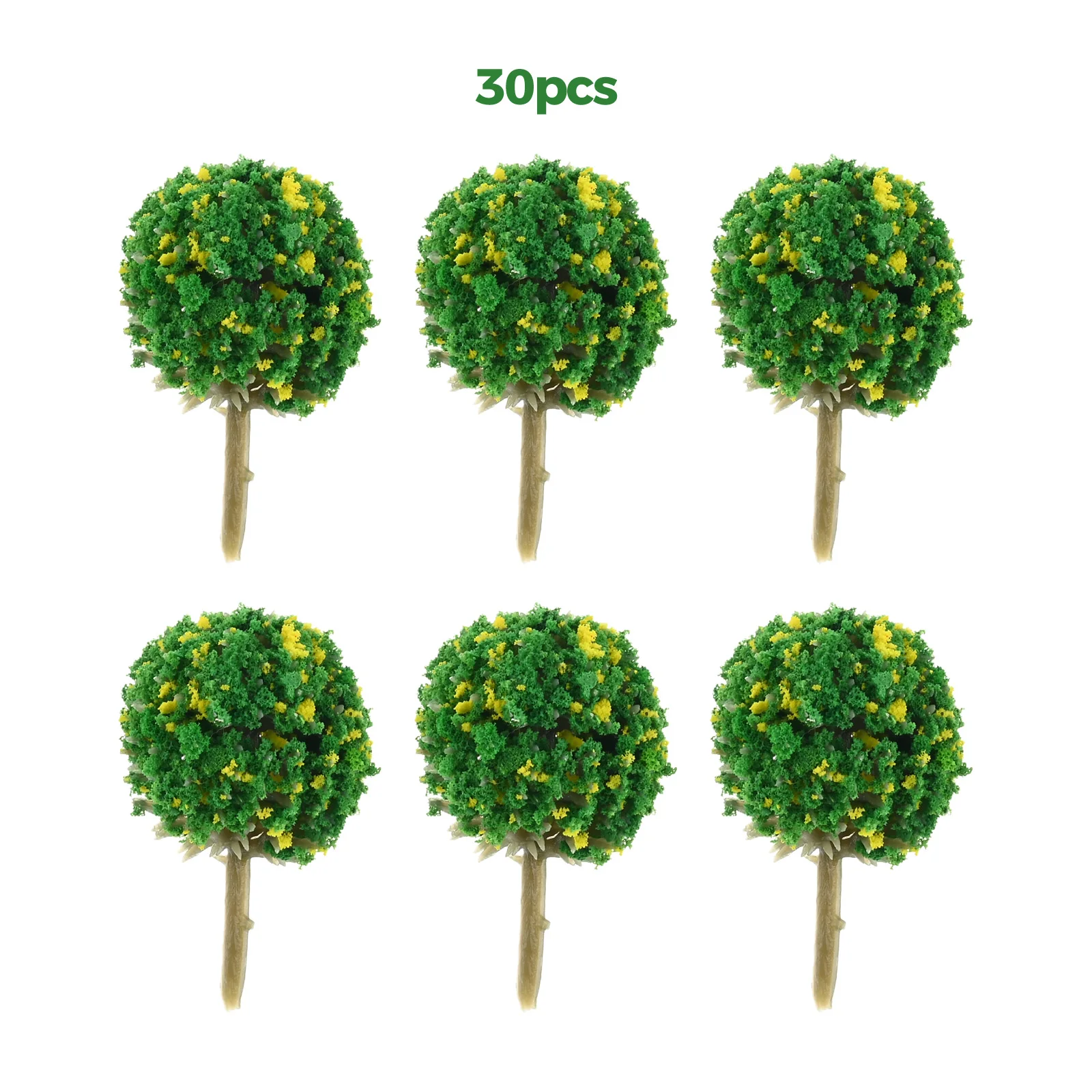 30Pcs/lot Plastic Mini Flower Trees Model Train Railway Scenery Landscape Diorama Layout 35mm HO OO Scale Furniture Home Decor