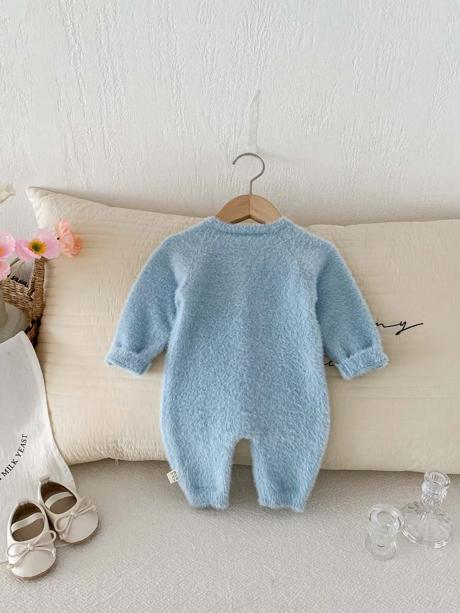 Newborn Baby Autumn and Winter New Super Cute Cute Plush Jumpsuit Boys and Girls Baby Clothes Soft Jumpsuit