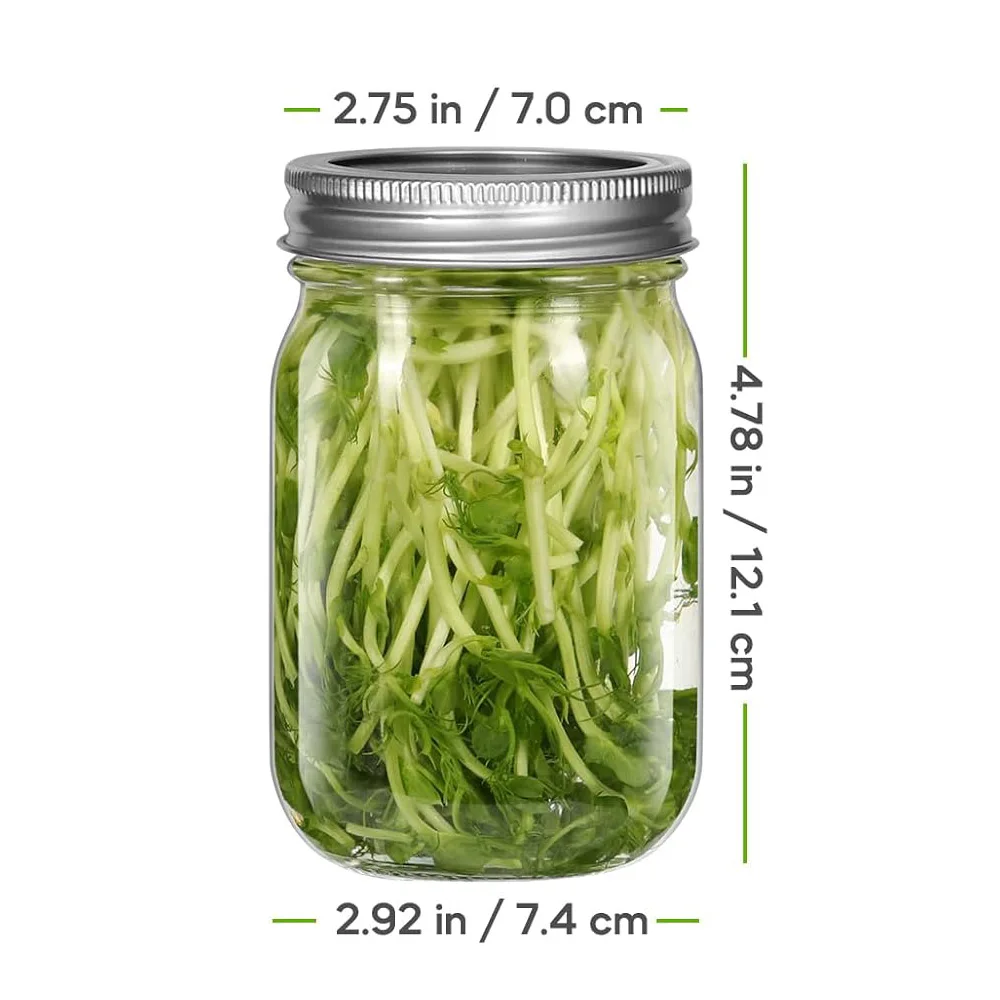 380ML Mason Jar with Airtight Lid, Canning Jars,Clear Glass Jars for Canning, Meal Prep, Candies, DIY Projects