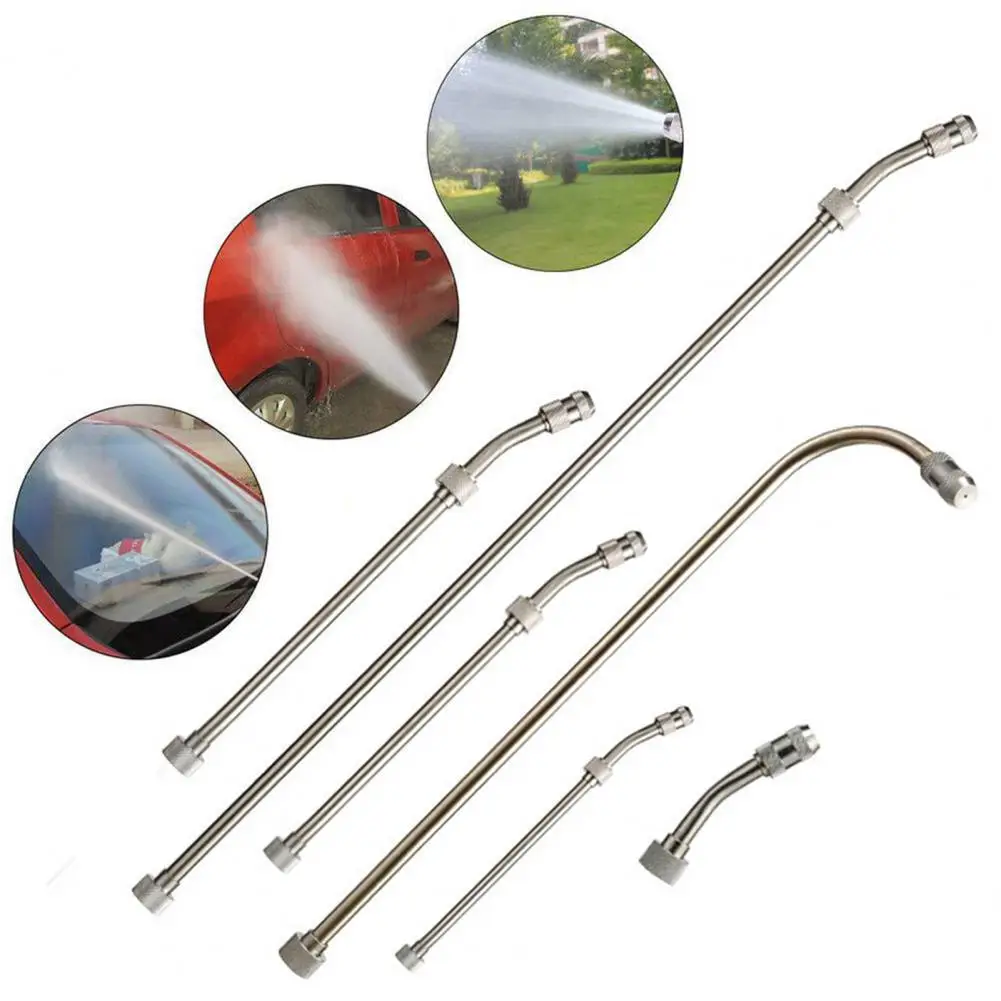 Adjustable Stainless Steel Spraying Rod Wear-resistant Wash Hose Rod	90 Degrees Curved Wash Sprayer Rod Garden Supplies