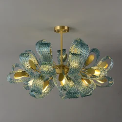 Modern Blue Glass Led Pendant Lamps Designer Hanging Lamps for Hallway Bar Bedroom Chandelier Suspension Luminaire Lighting