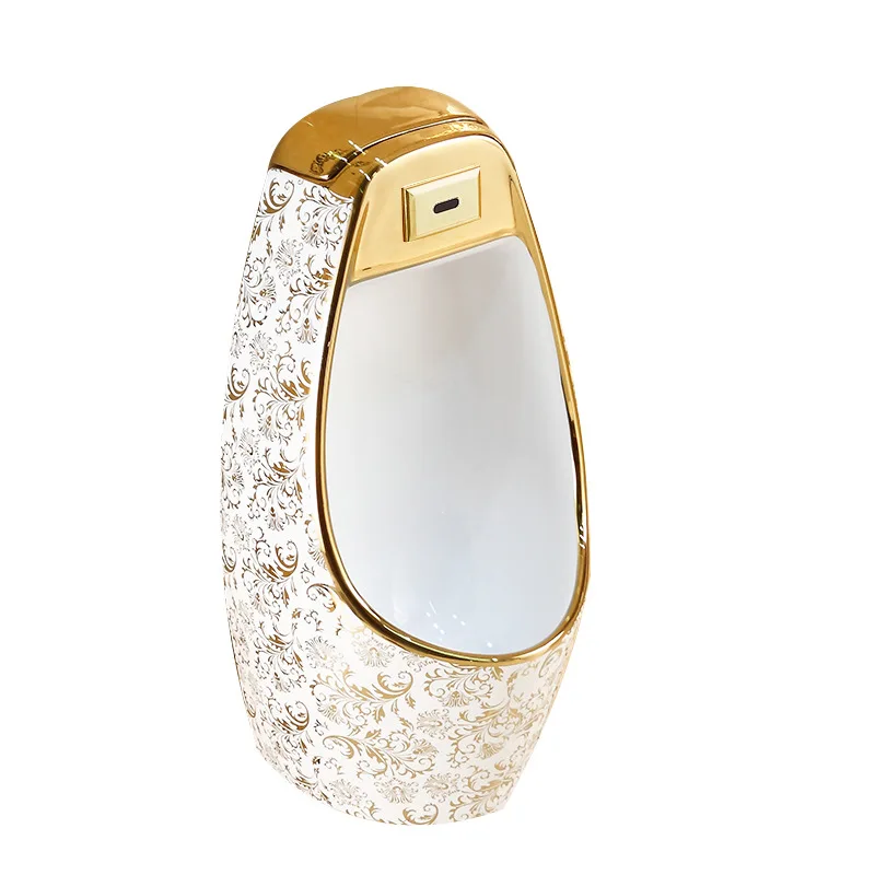 Wall-mounted automatic induction golden urinal men's wall-mounted, ceramic KTV