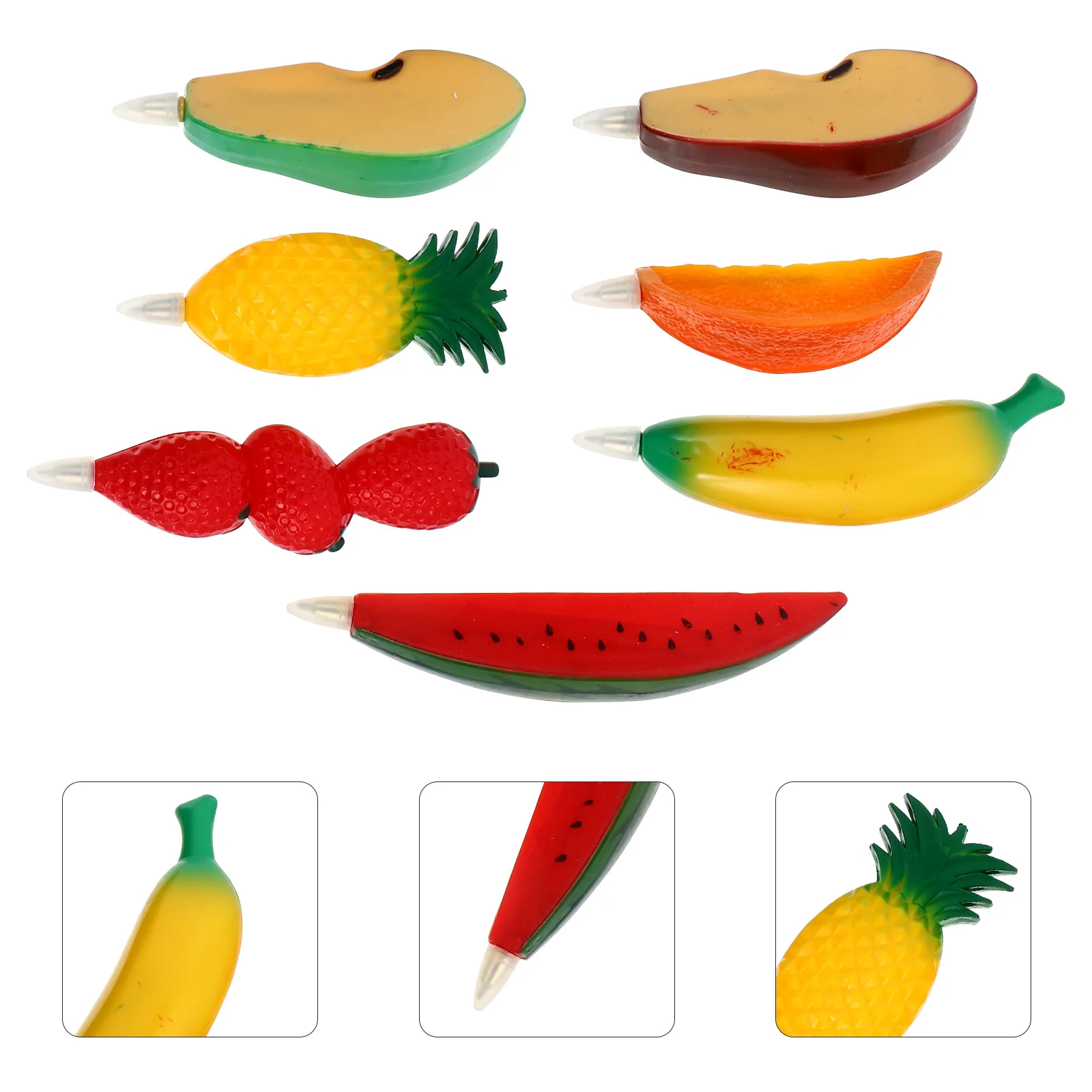 

7Pcs Creative Fruit Shaped Gel Pen Cartoon Design School Supplies Portable Lightweight Gift Gel Ink Pen