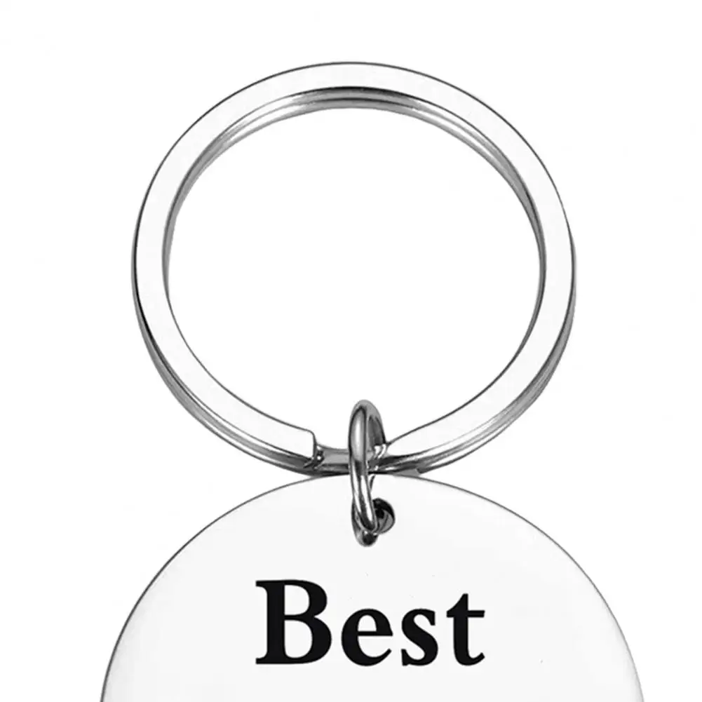 Dad Keychain Stainless Steel Keychain for Dad Dad Ever Gift from Son Double Letter Print Keyring Heartwarming Fathers Day