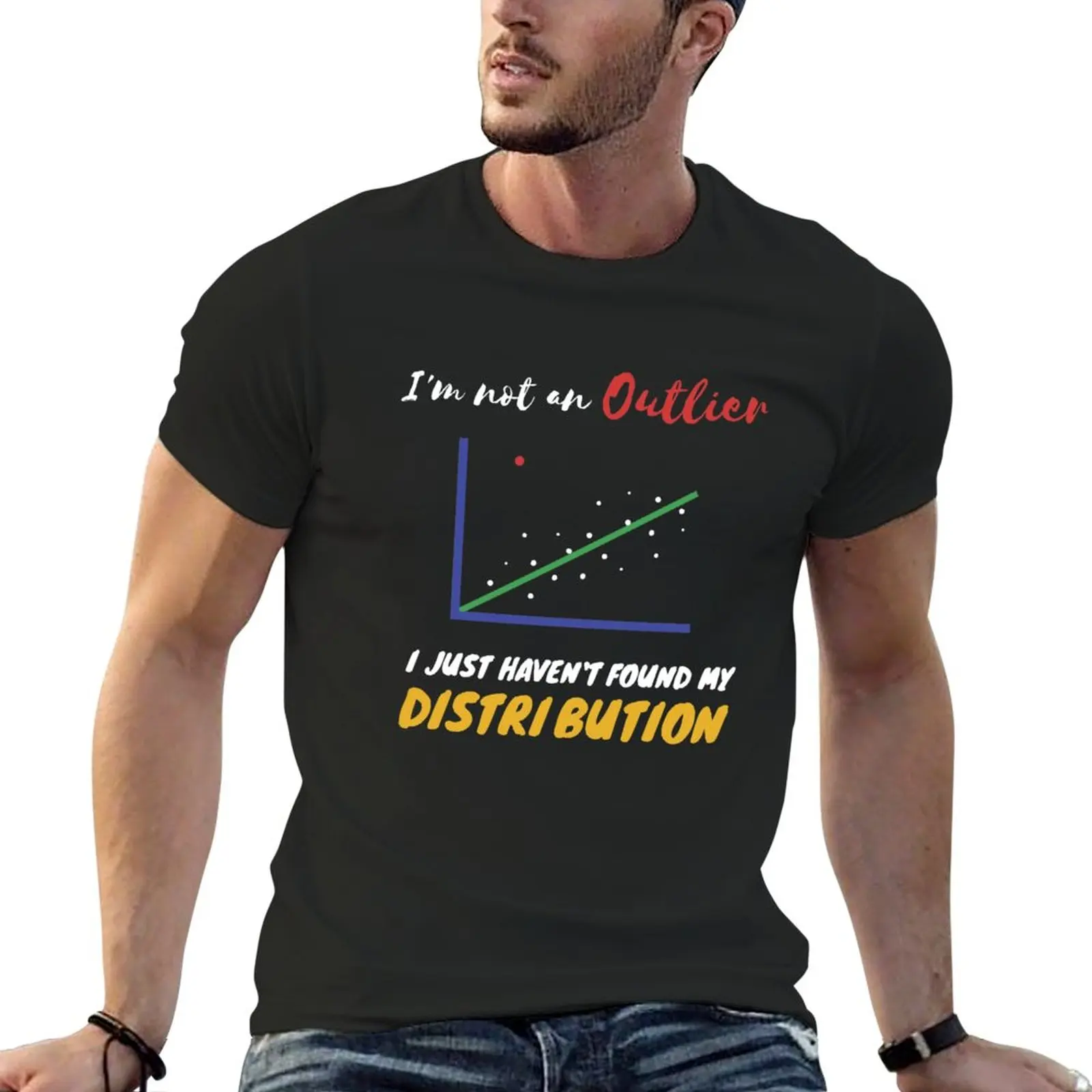 New Funny Statistics Inside joke about Outliers and Distribution T-Shirt new edition t shirt oversized t shirts for men