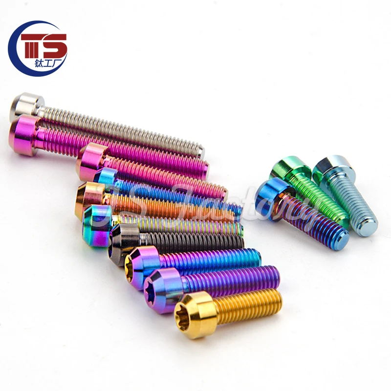 TS  10pcs Titanium Bolt M8X10-100mm Inner Torx Head Screw T40 for Bicycle and Motorcycle modification Caliper modification