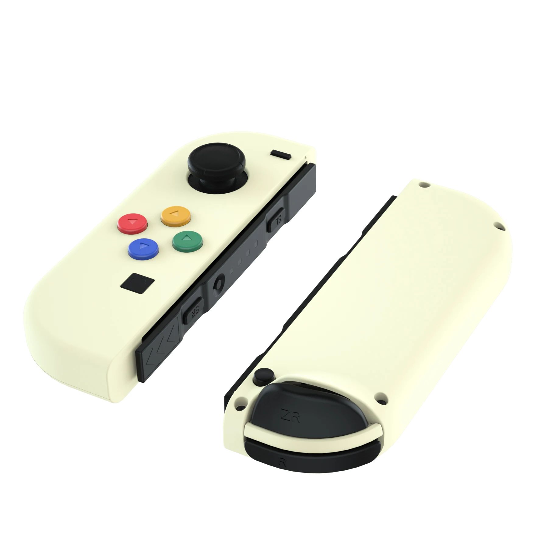 Extremerate Licht Crème Soft Touch Controller Behuizing Shell Cover Met Kleurrijke Knoppen Voor Ns Schakelaar Joycon & Oled