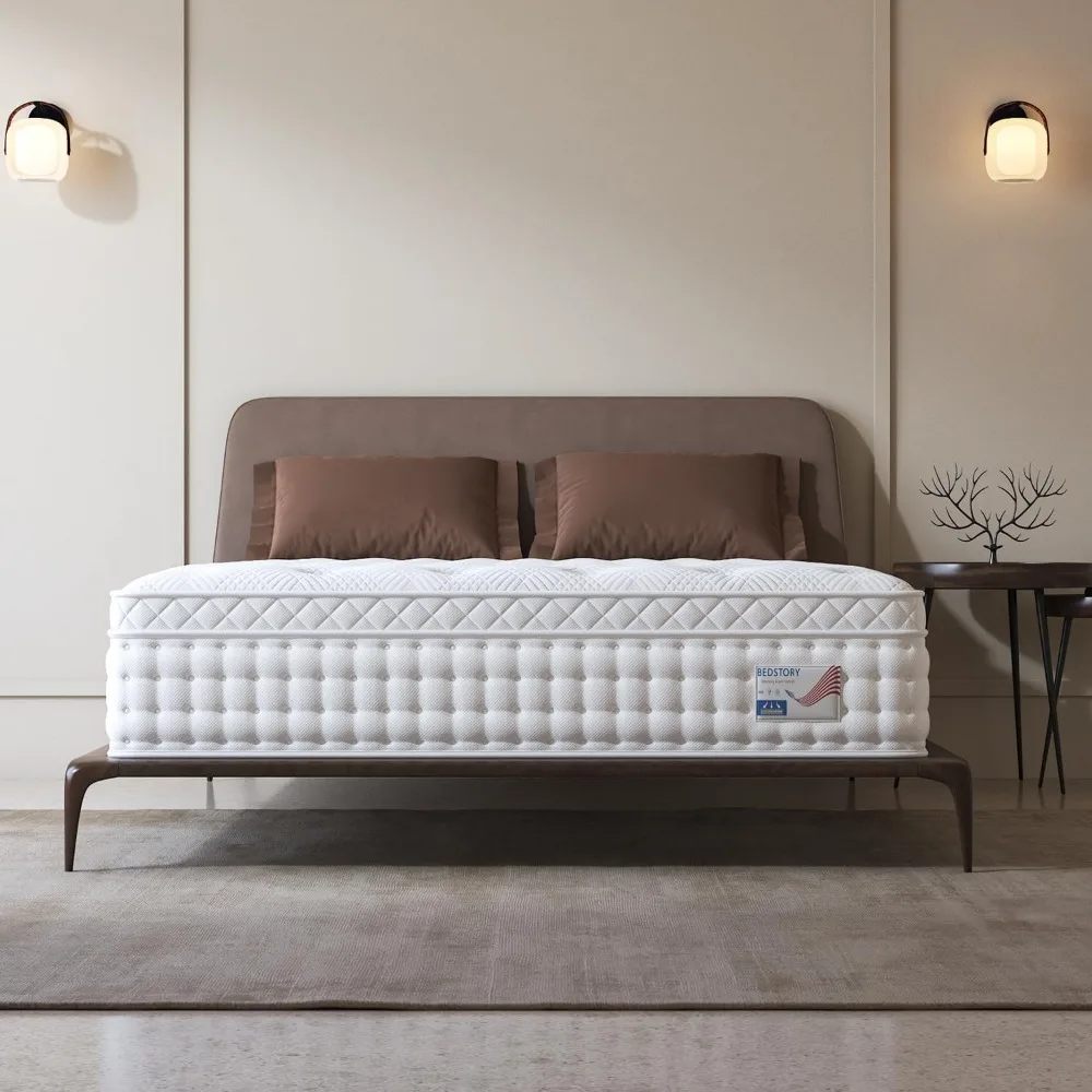

Queen Mattress, 12 Inch Hybrid Queen Mattress with Cooling Gel Memory Foam and Individual Pocket Spring, Hotel Collection Firm