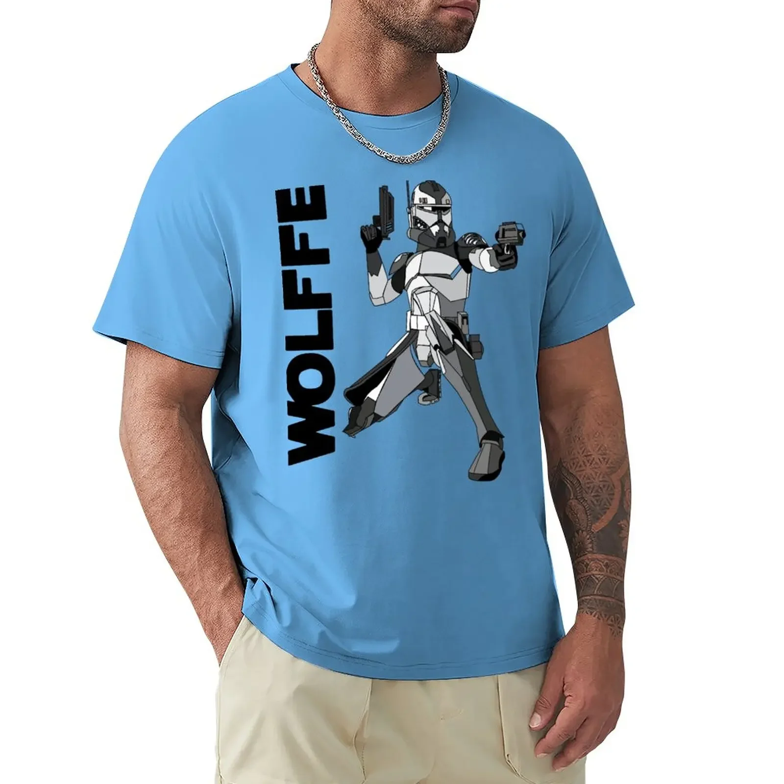 Commander Wolffe Sticker T-Shirt summer top sublime customs t shirts men