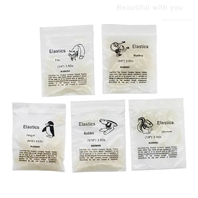Hot Koop 100 st/1 zak Tandheelkundige rubberen band Orthodontische Elastiekjes Latex Bretels