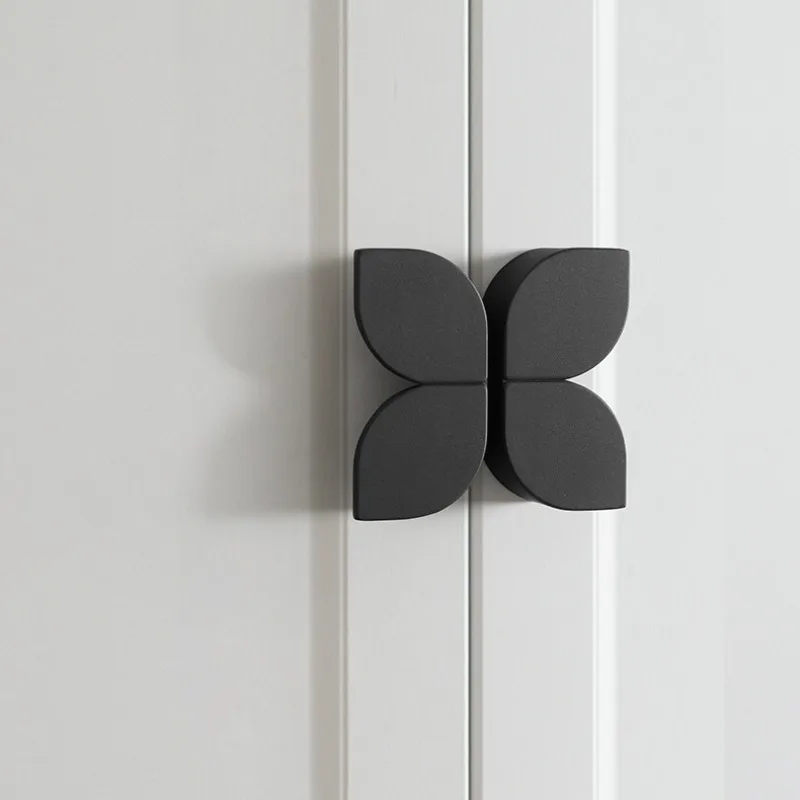 Gold Pair Zinc Alloy Handle Nordic Wind Cabinet Door Cabinet Black Door Handle