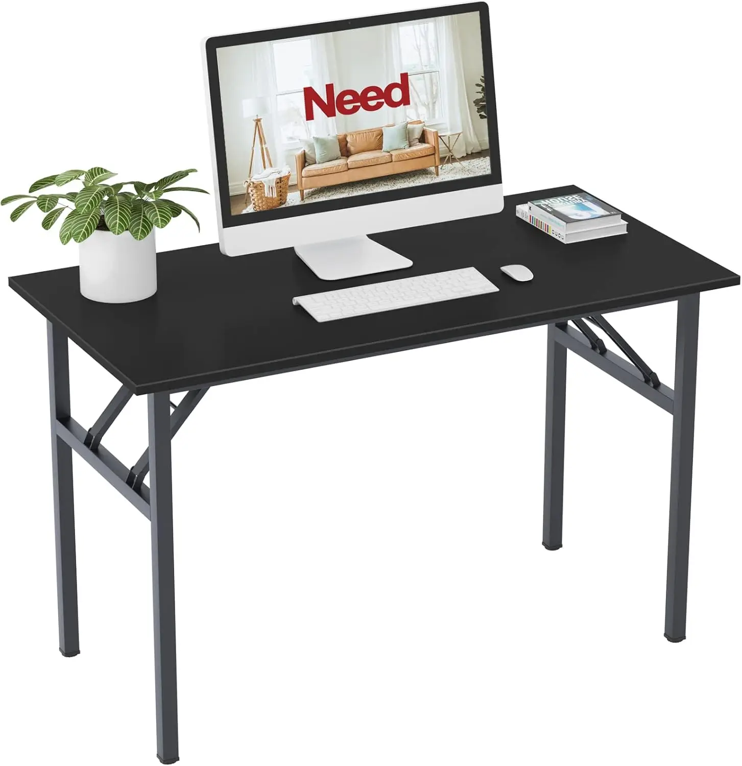 

Home Office Desk 47 inch - No Assembly Folding Computer Table with BIFMA Certification,Computer Table Workstation Perfect