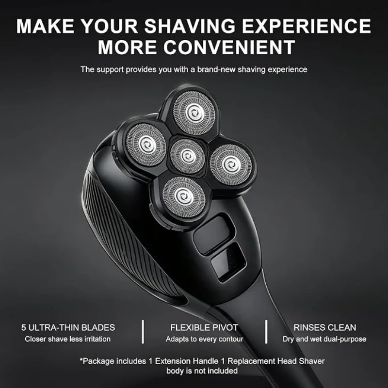 1 Pack Back Shaver Extension Handle Body Groomer Kit Compatible with Freebird 5D Shavers