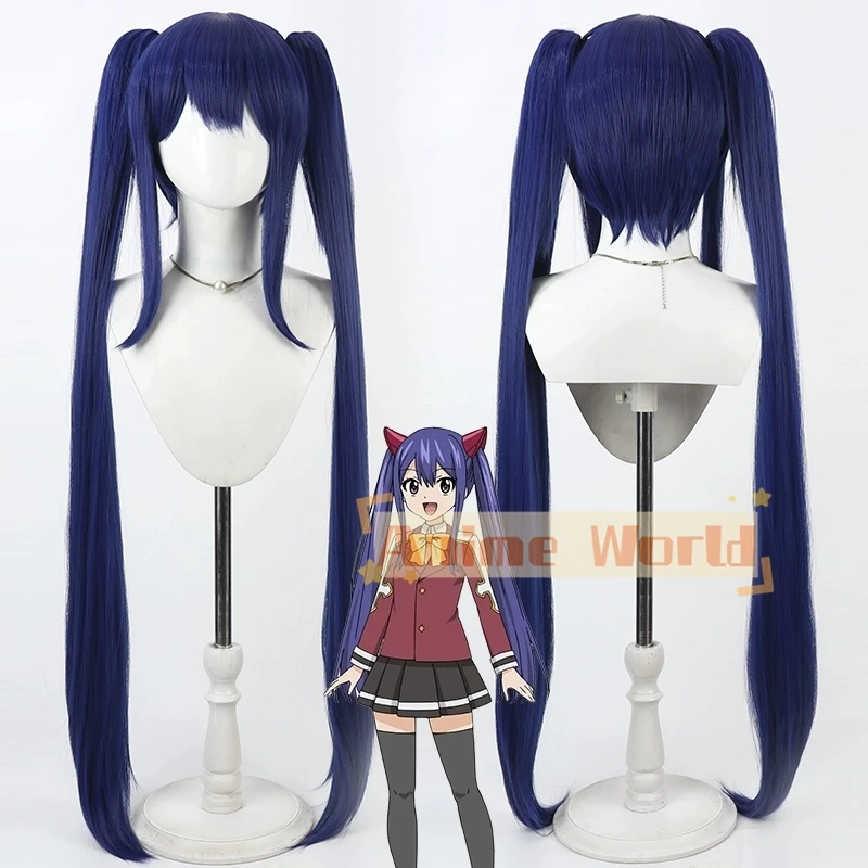 

Новый парик для косплея Венди Марвелл Венди Марвелл, темно-синий длинный двойной хвощ, термостойкие синтетические волосы, парик для вечеринки