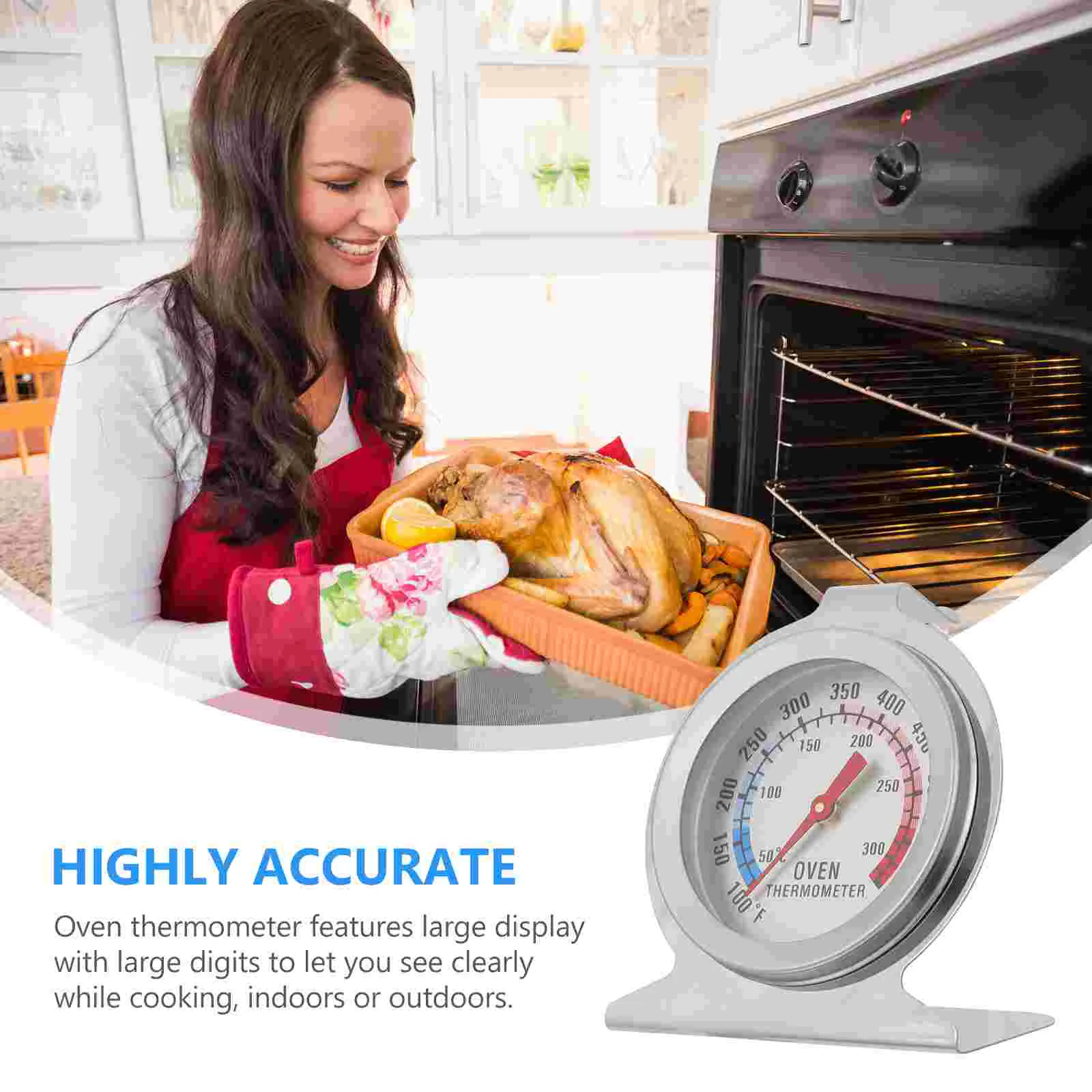 Digital Thermometer Oven Baking Grilling Stainless Steel Turkey Silver Cooking Water