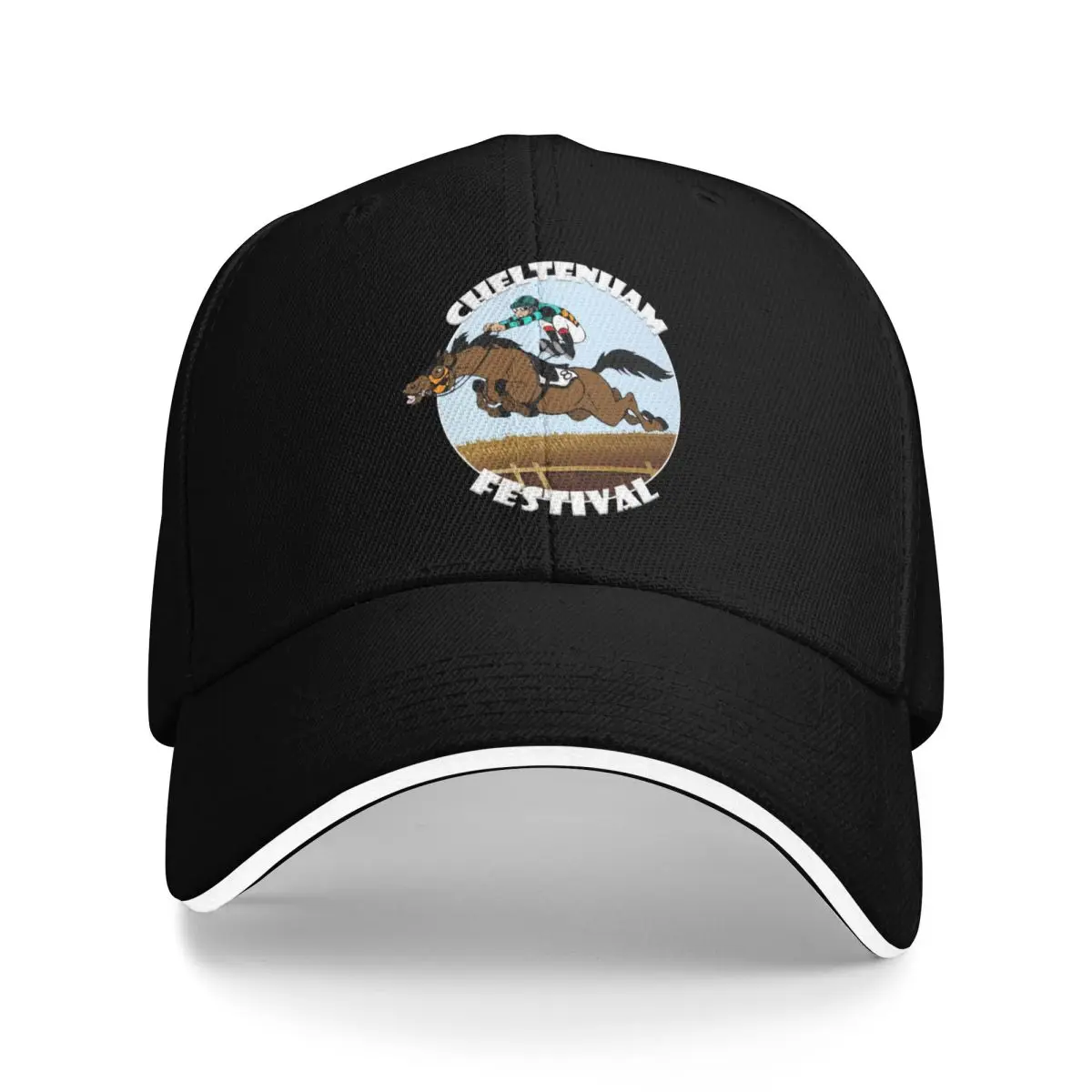 

Cheltenham Festival Jumps Racing Illustration Baseball Cap New Hat Beach Outing Designer Hat Men Caps Women's