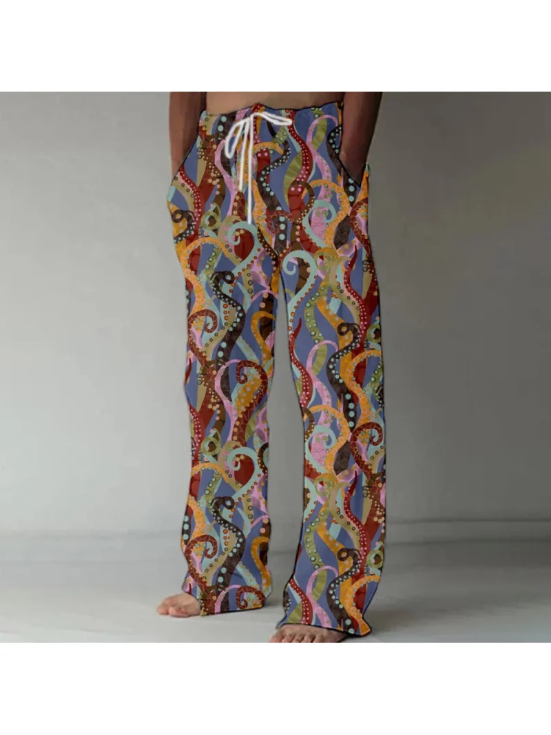 Moonlight Bamboo Forest 3D Printed Travel Wide Leg Pants 2025 Explosive Soft and Comfortable with Pocket Loose Pants