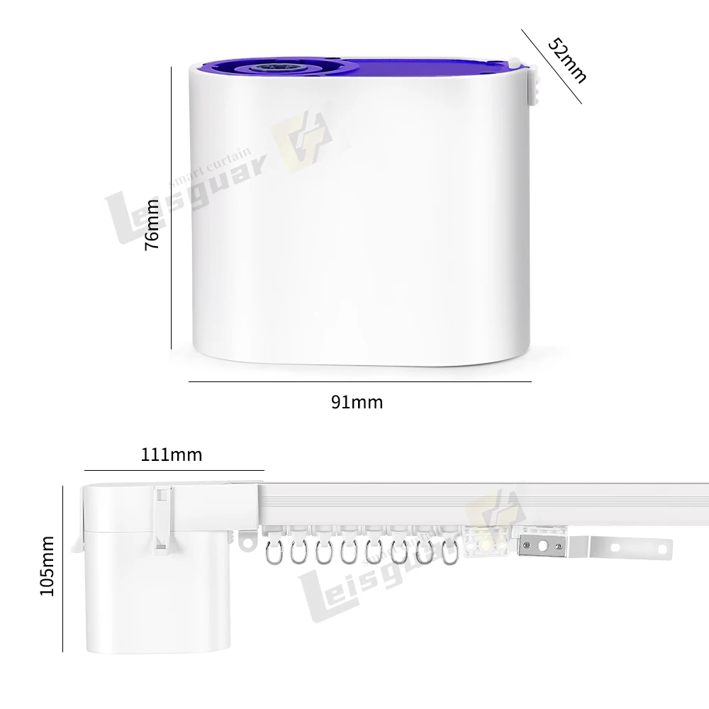 Système de rideau électrique Smart Home, Tuya Wifi, Alexa Zigbee, Alexa, Google Mini Motor, Track Set