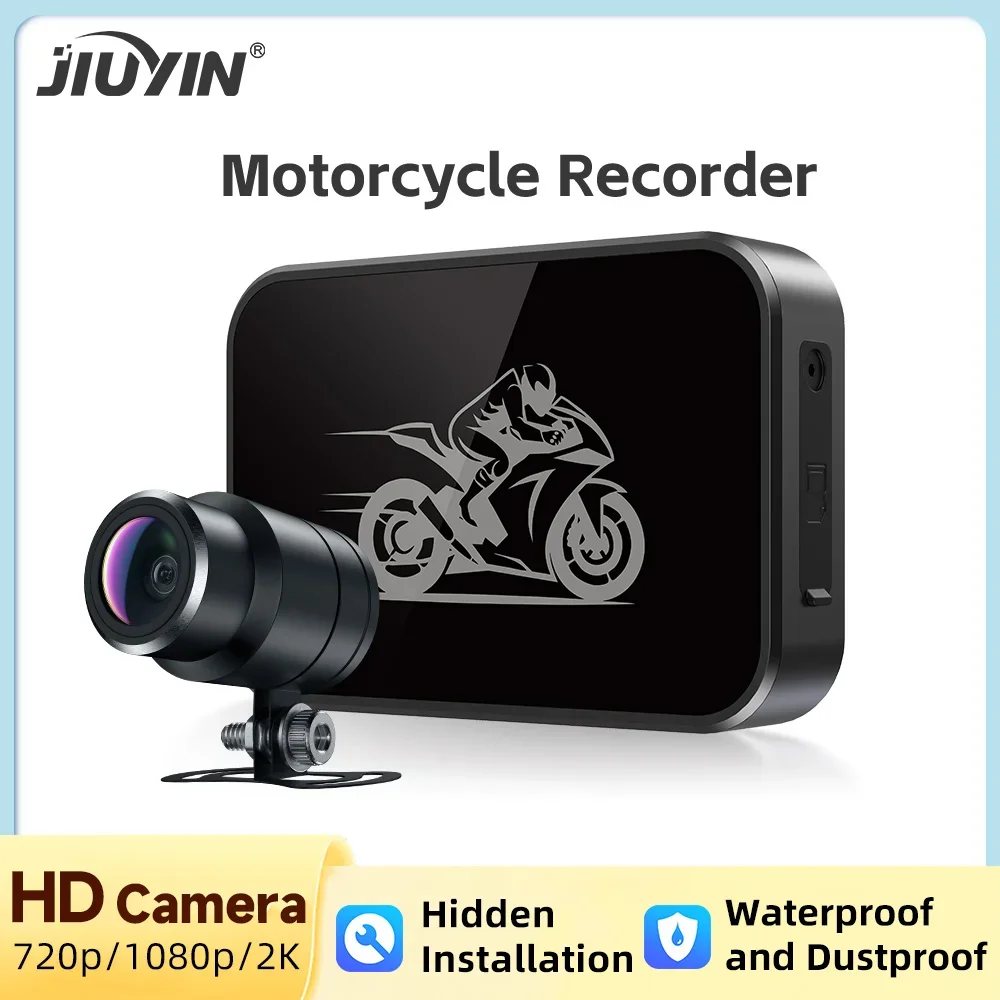 Motorcycle 720P/1080P/2K HD DVR Waterproof IP67 Action Camera Recorder Front & Rearview Motorcycle Dash Cam WiFi Smart Connect