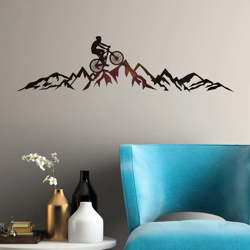 Mountain Bike Vinyl Wall Decal Bicycle Extreme Sport Stickers Mural  2245