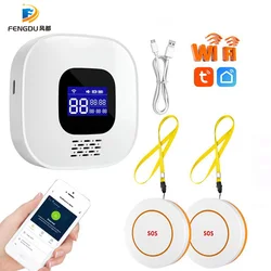 Tuya WiFi Smart Call Button Elderly Caregiver Emergency SOS Medical Alert for Seniors Patients Elderly At Home