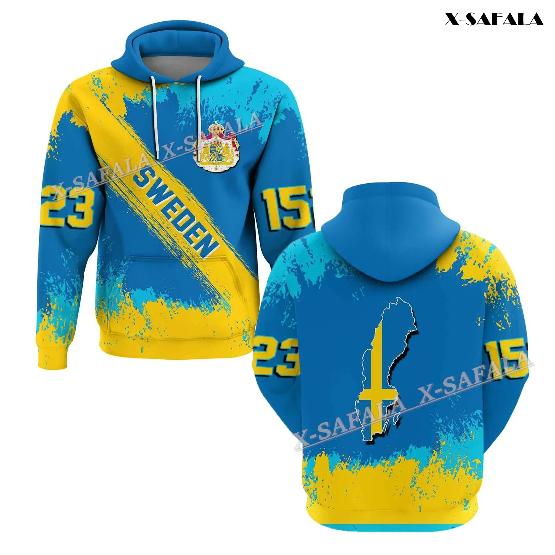 Sweden Dominican Greece Flag Founded Brush Style 3D Full Printed Zipper Hoodie Man Sweatshirt Jersey No Fade Pill Shrink Resista