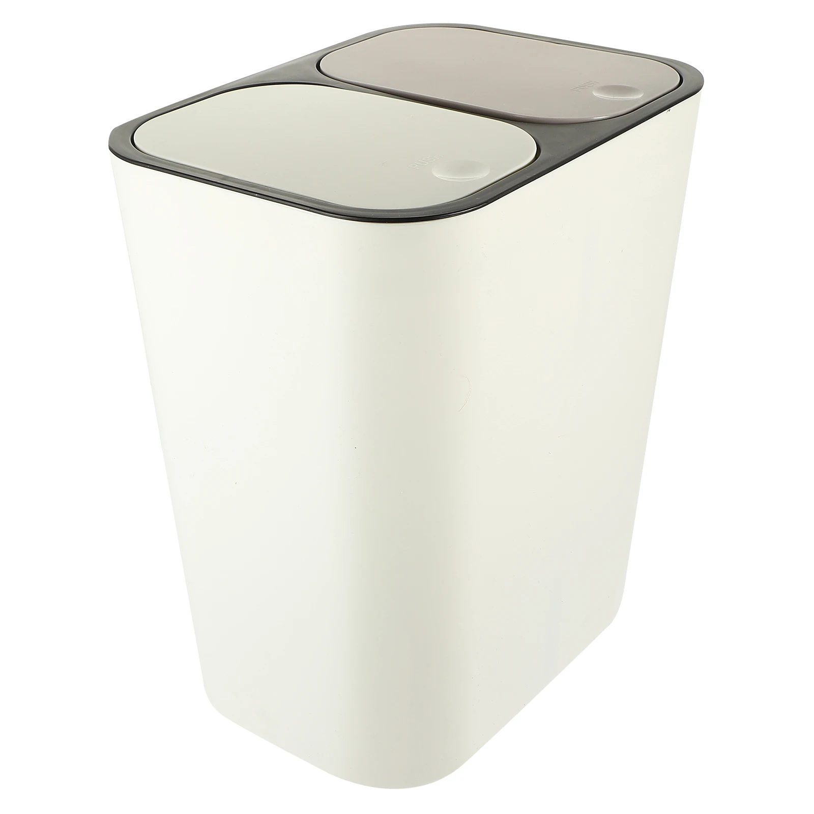 

Plastic Double-Port Household Trash Can Garbage Container For Bedroom Office Odorless Easy Cleaning Reusable