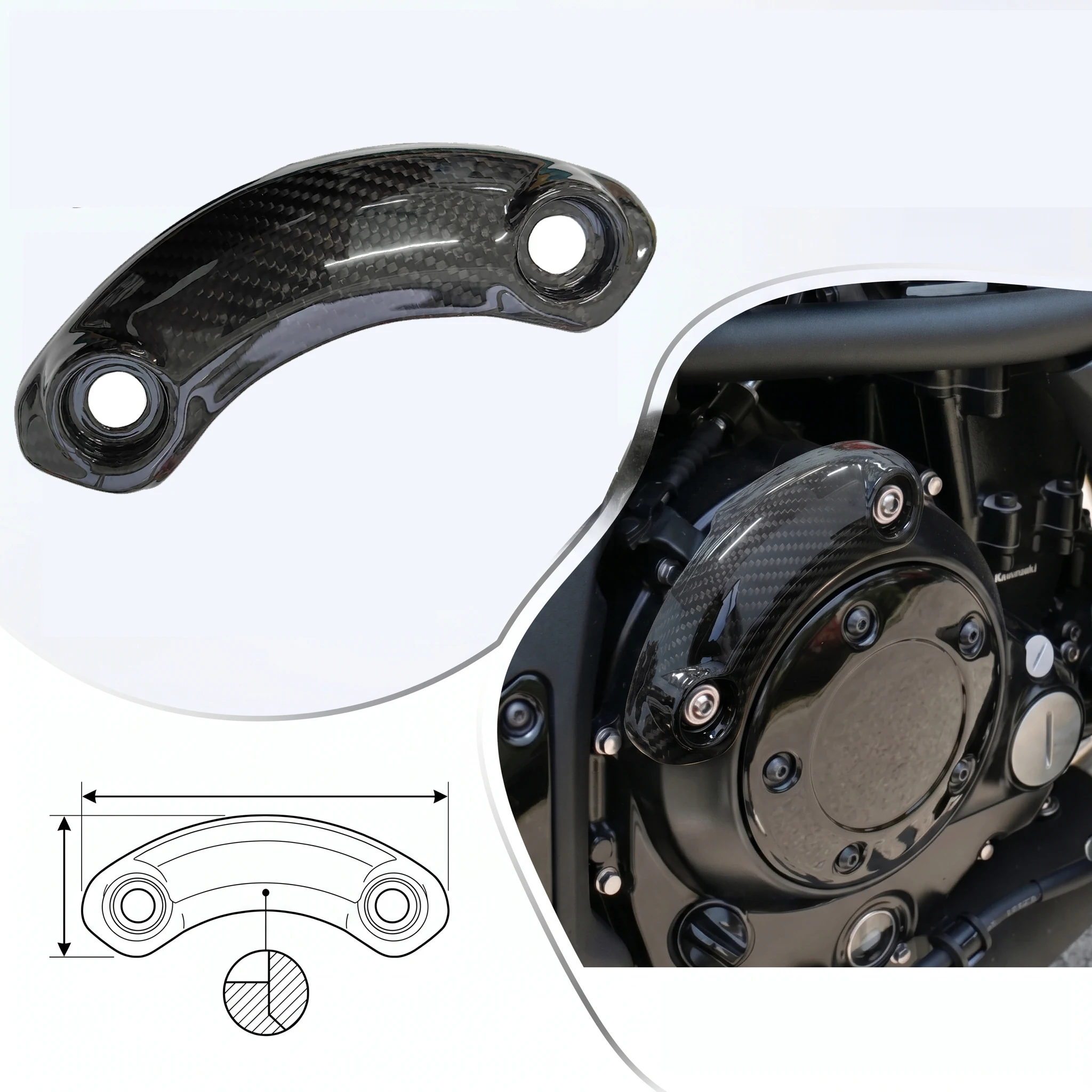 

Motorcycle Carbon Fiber Engine Clutch Crash Protection for Kawasaki Vulcan S 650 2015-2025