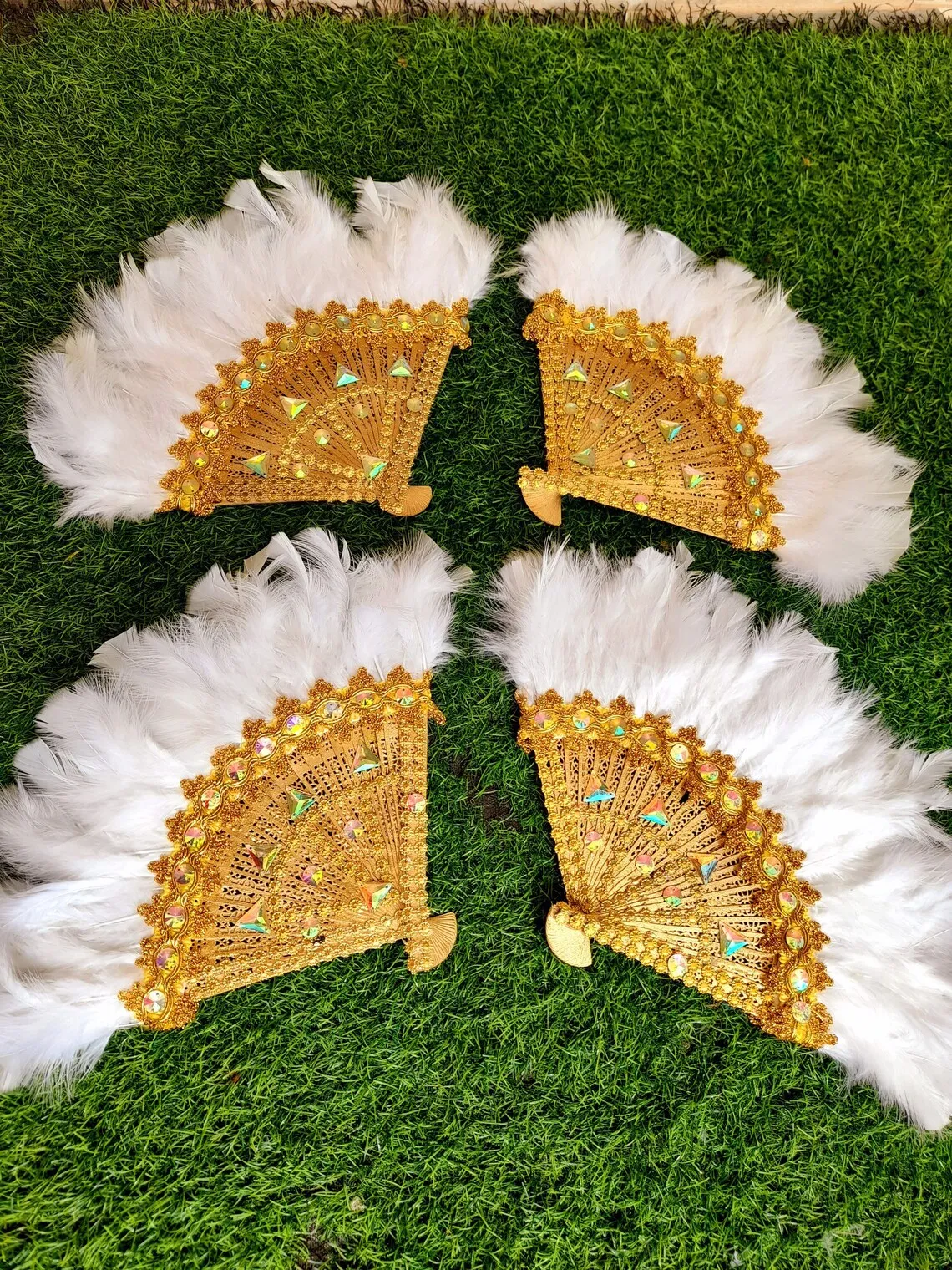 

Double side African Feather Big fan ladies wedding feather fan for bride feather nigerian feather handfan