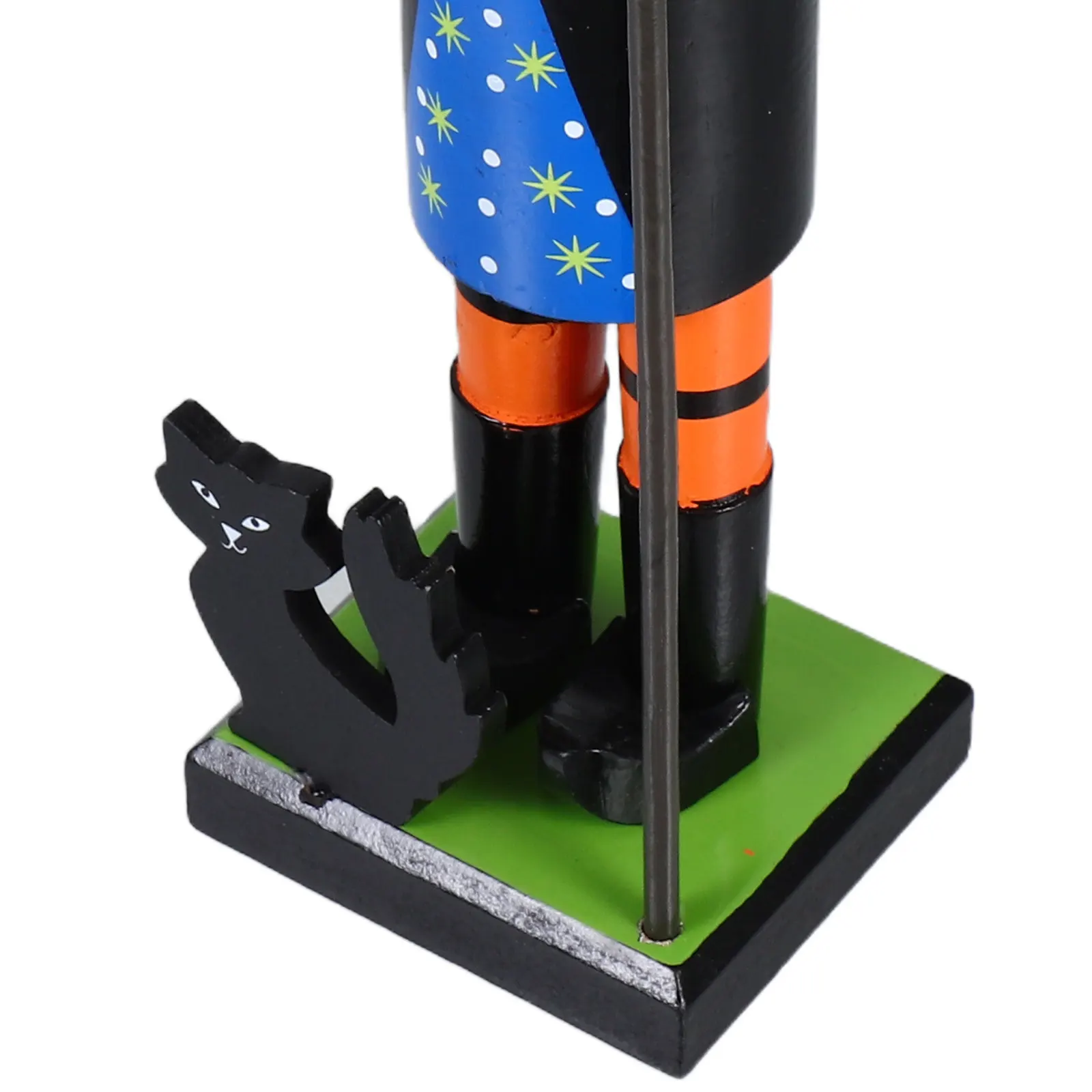 Halloween Pumpkin Nutcracker Wooden Jack-O-Lantern Nutcracker Decoration for Indoor Halloween Party Spooky Holiday Collection