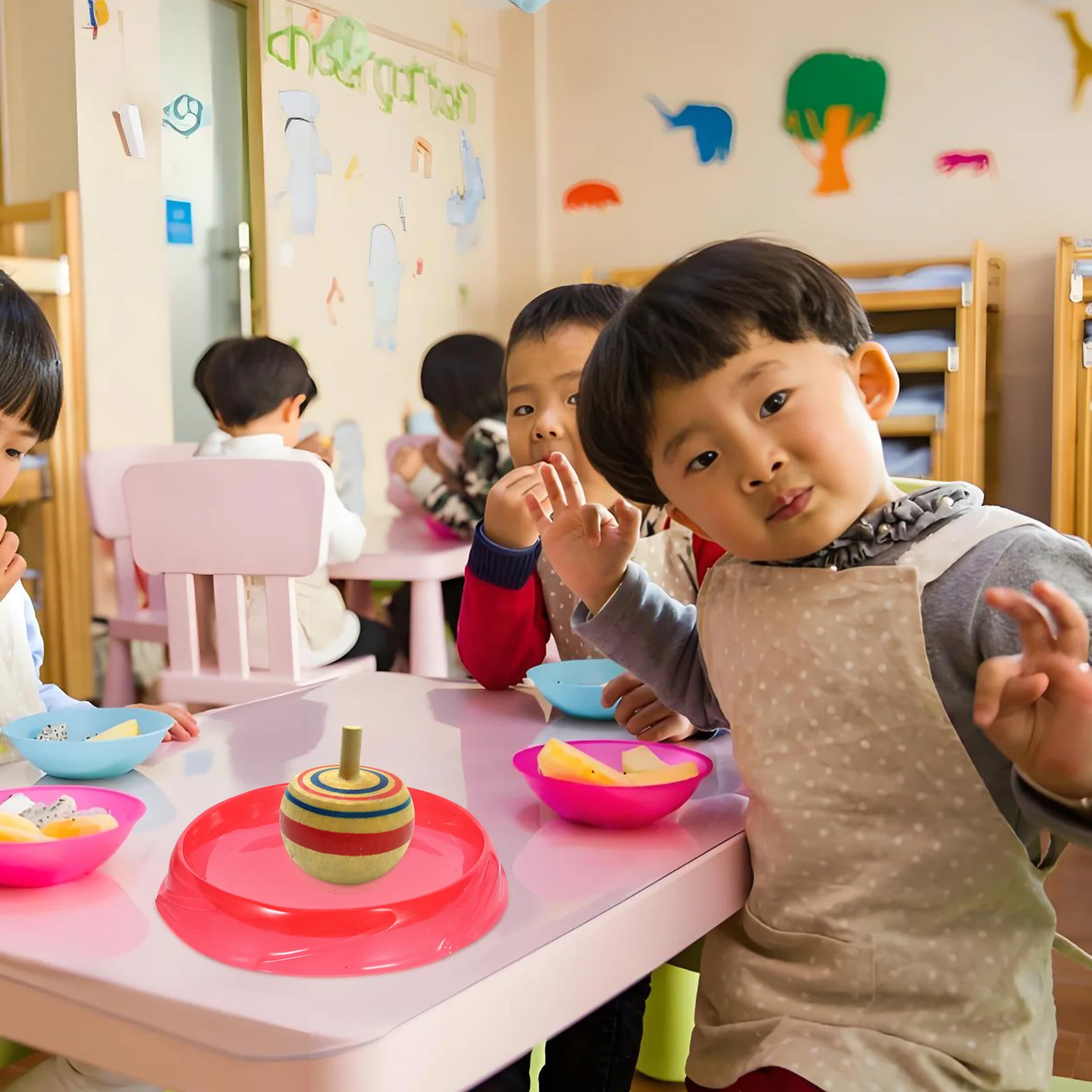 4개입 자이로 배틀 플레이트 플라스틱 원형 게임 경기장 회전식 실내외 대회 배틀 경기장