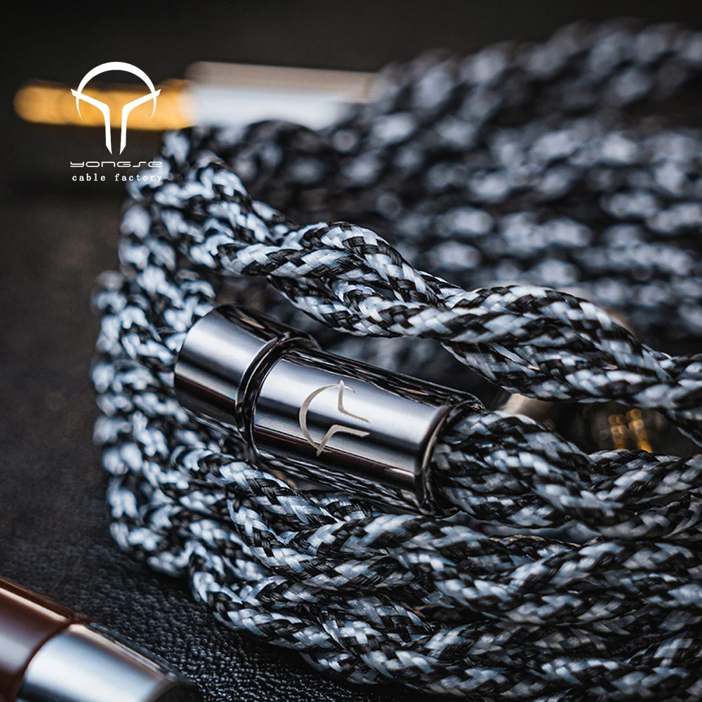 Yongse Venom New Arrival wysokiej czystości 4-żyłowy 6N posrebrzany kryształowy miedziany kabel do aktualizacji słuchawek