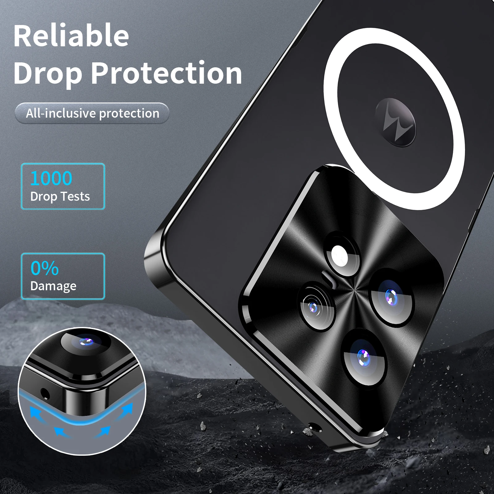 For Motorola Edge 50 Pro Case Metal Alloy Magnetic Aluminum Bumper PC Transparent Wireless Charge Cover For Moto Edge X50 Ultra