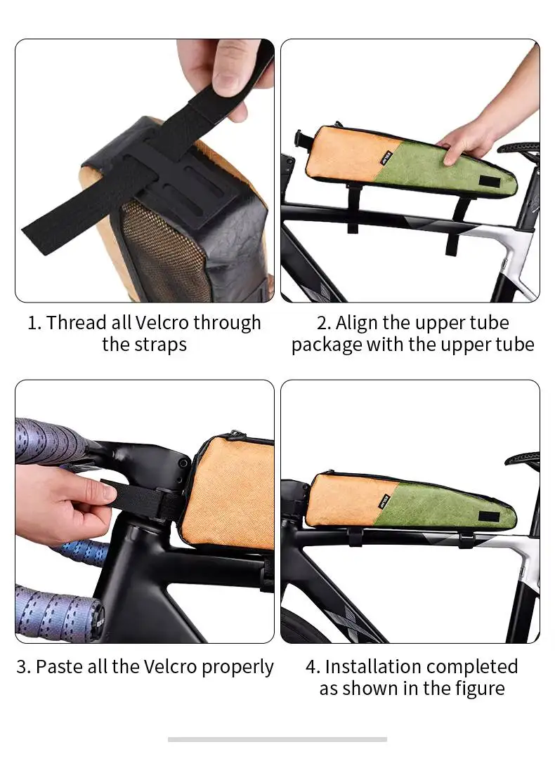 ESLNF Wasserdichte Fahrradtasche für Oberrohr, Beinfreundlich, Schlanker Stabiler Riemen, Passend für Mountainbikes und Rennräder, Leichtgewichtig, Langlebig – Detail 14