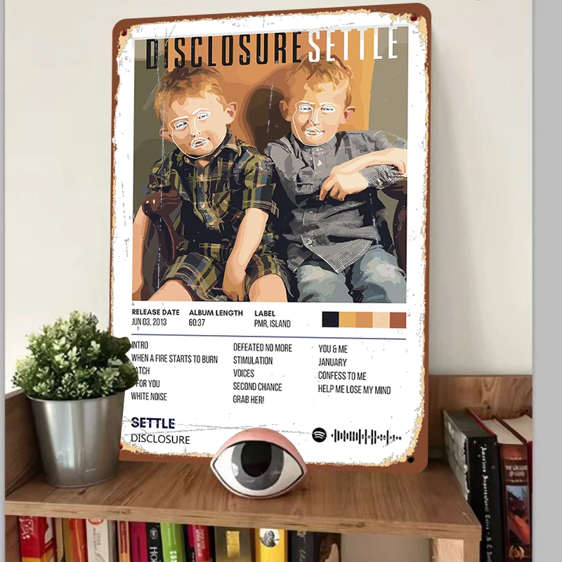Custom Disclosure Settle Album Cover Metal Tin Sign Music Art Decor Wall Hanging for Living Room Bedroom Bar