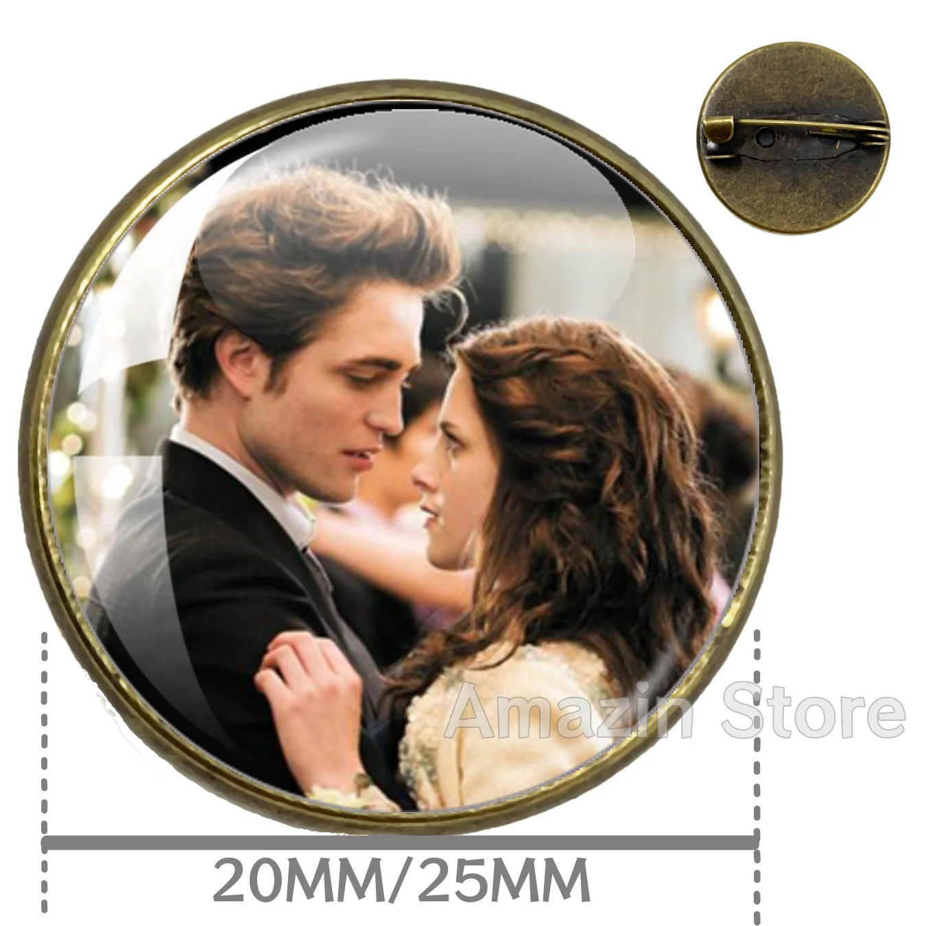 New Brooch Movie Bella Edward Jacob Renesmee 20MM/25MM Brooch Glass Cabochon Twilight Character Brooch Fashion Jewelry