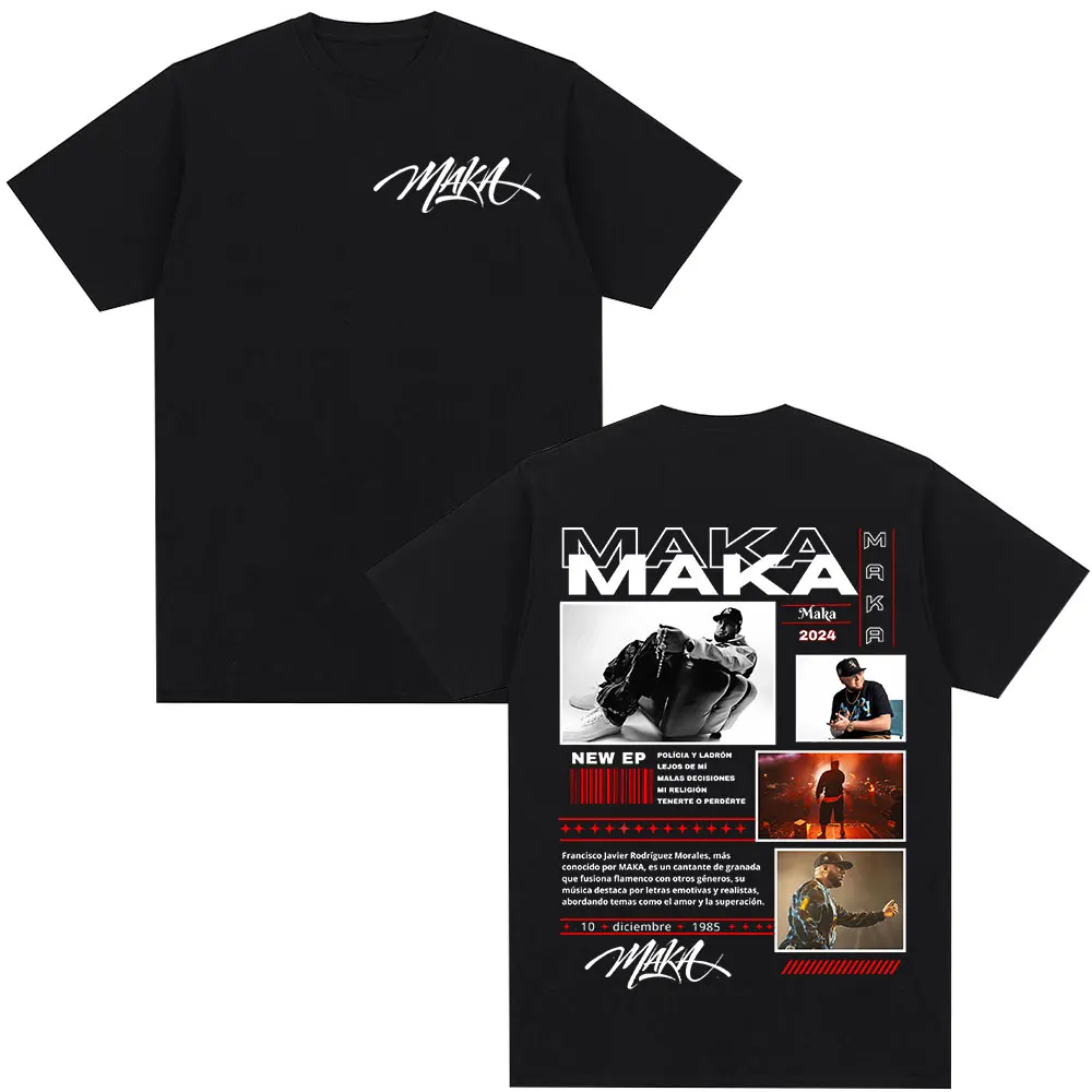 

Рэпер Maka Tour Merch 2025, футболки, женская одежда, модная винтажная футболка, летняя хлопковая повседневная футболка с короткими рукавами, уличная одежда